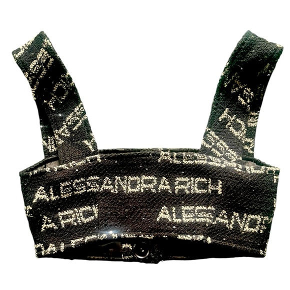 Alessandra Rich Tweed Monogram Crop top XXXS - Picture 2 of 3